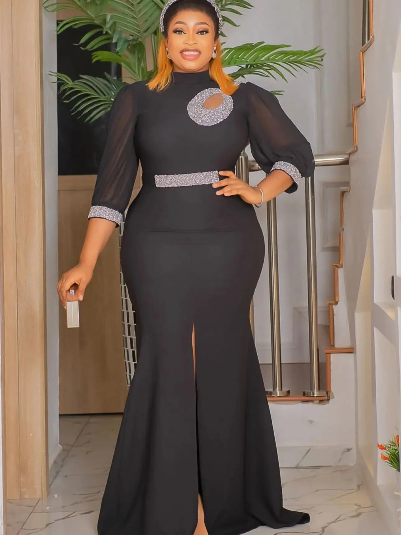 Maxy Plus Size African Party Dresses for Women Sexy Bodycon Maxy Long Dress Elegant Wedding Evening Gowns Ankara Outfit New Robe