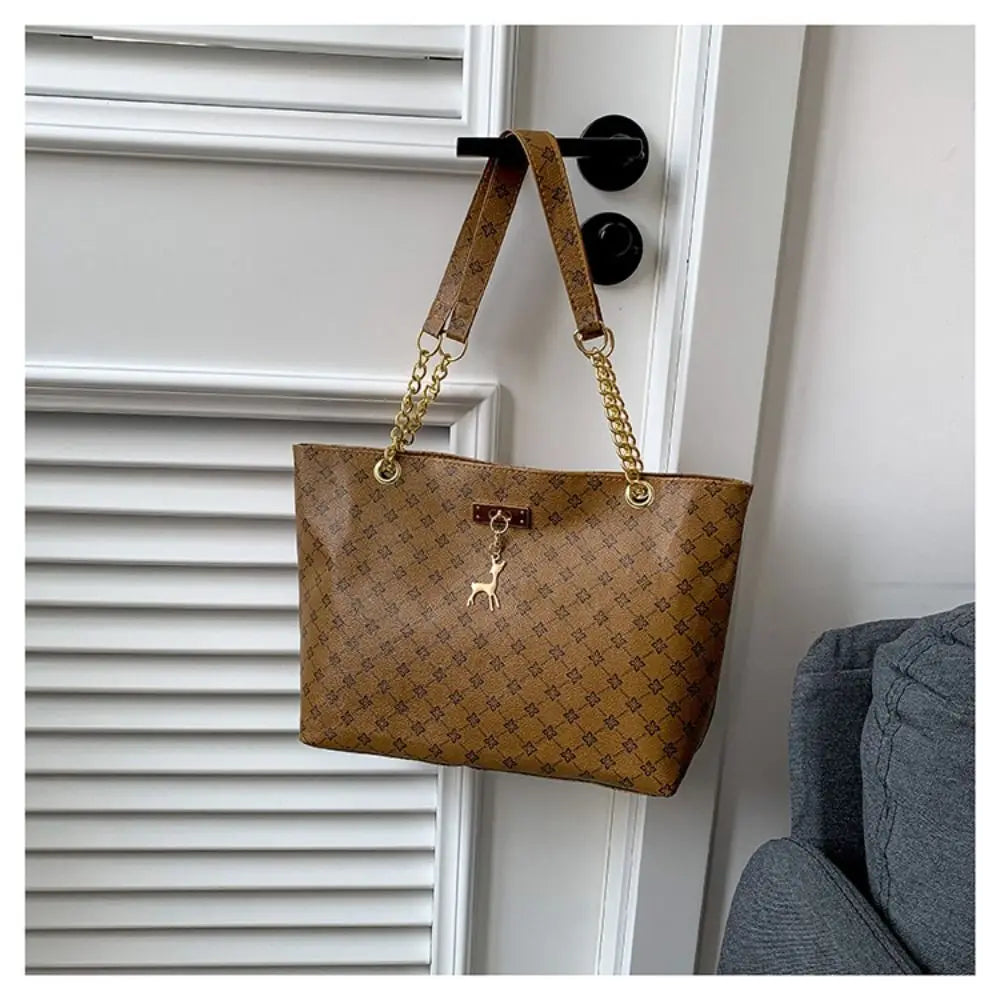 Maxy Women Luxury Design Tote Bag Large Capacity Handbag Fashion Printing Shoulder Bag Trendy New Shopping Bag Purse