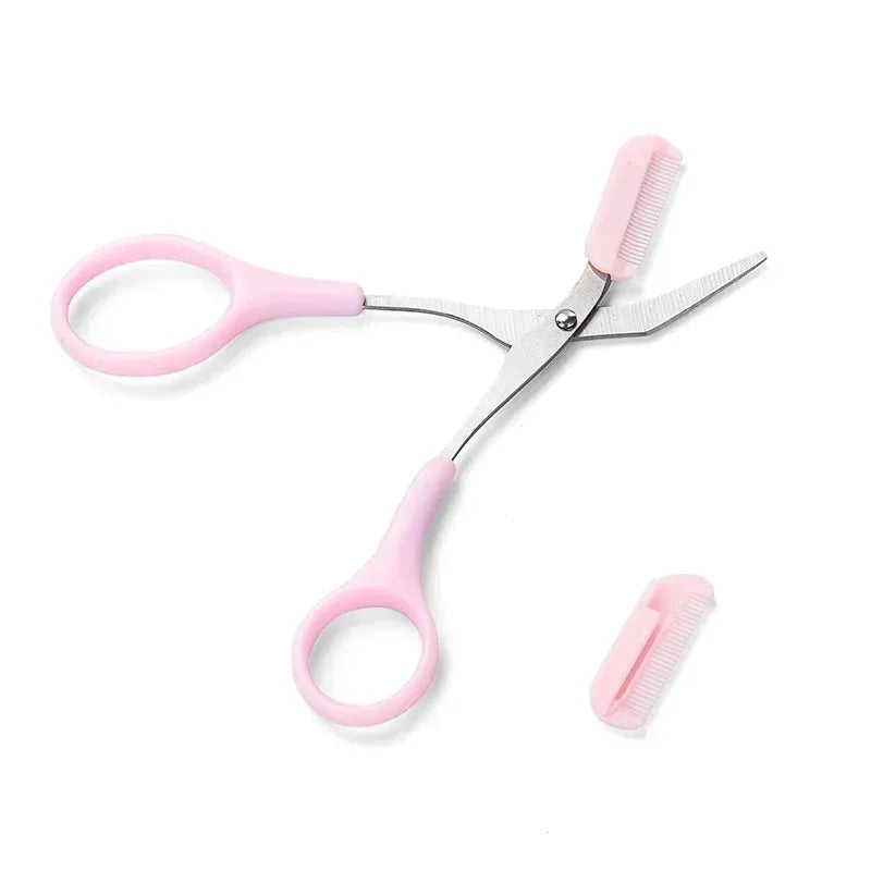 Maxy Eyebrow Razor Scissor Stainless Steel Safe Anti-scratch Trimmer for Beginners Crescent Sharp Beauty Tool Multi-color