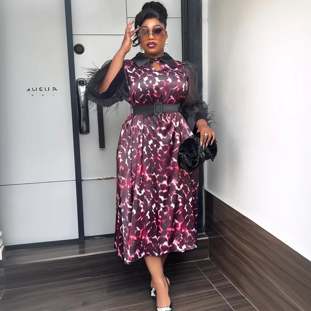 Amay Elegant African Dresses for Women Clothing Plus Size Wedding Party Long Dress Dashiki Ankara Office Lady Outfit Robe