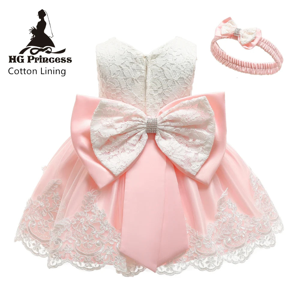 Maxy Hot Selling 0-5 Years Girl Dress Red Princess Party Dresses For Baby 1 year Girls Toddler Christening Gown Newborn Kids Clothes