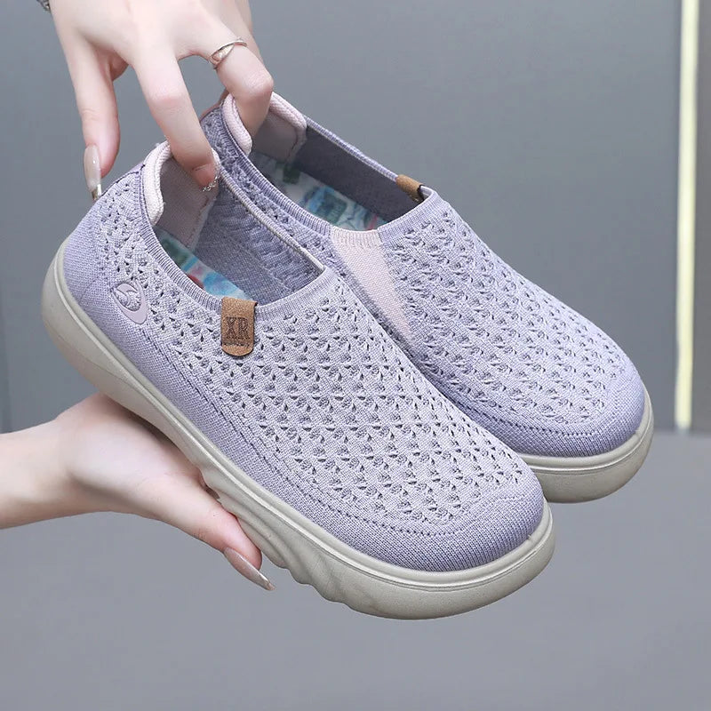 Maxy New Shoes for Woman Vulcanize Shoes Autumn Round Toe Flats Mesh Breathable Ladies Fisherman Shoes Platform Casual Sneakers