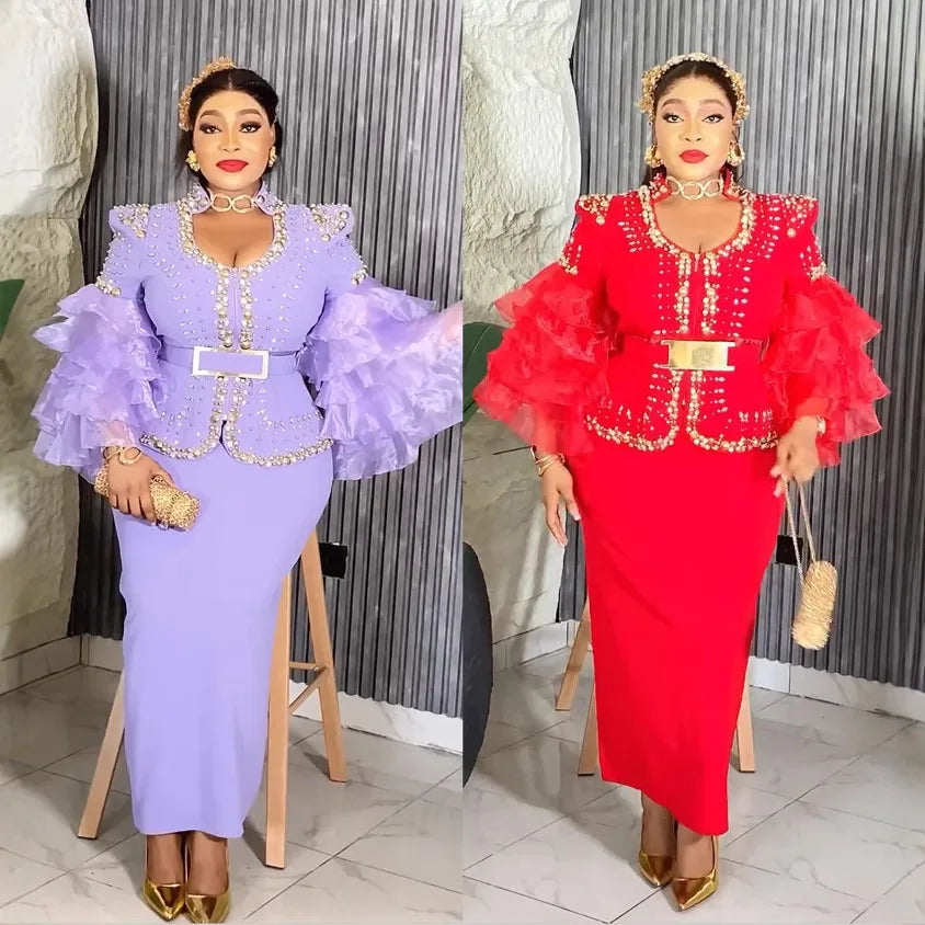 Amay Plus Size Evening Dresses for Women Luxury Gown Elegant Wedding Party Long Dress Ankara Ladies Clothing Outfits