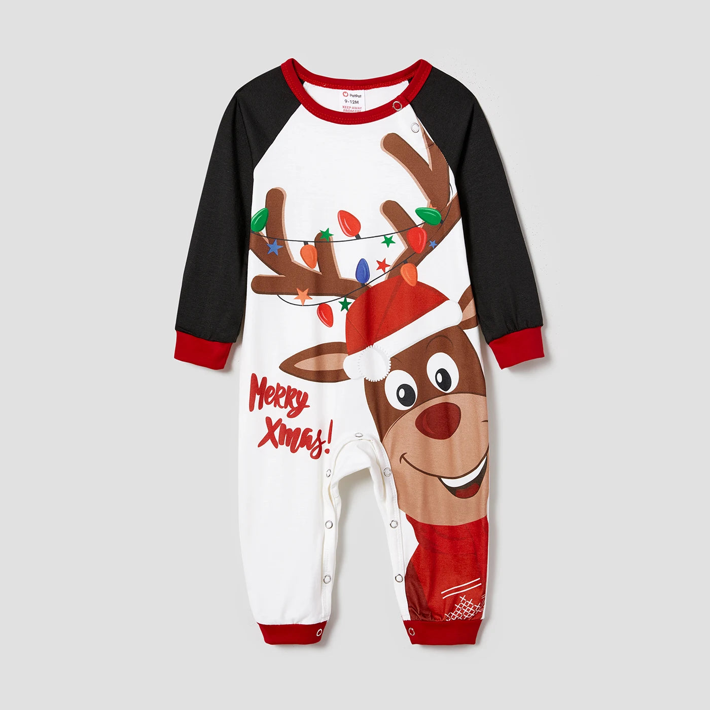 PatPat Christmas Reindeer Print Family Matching Pajamas Sets (Flame Resistant)