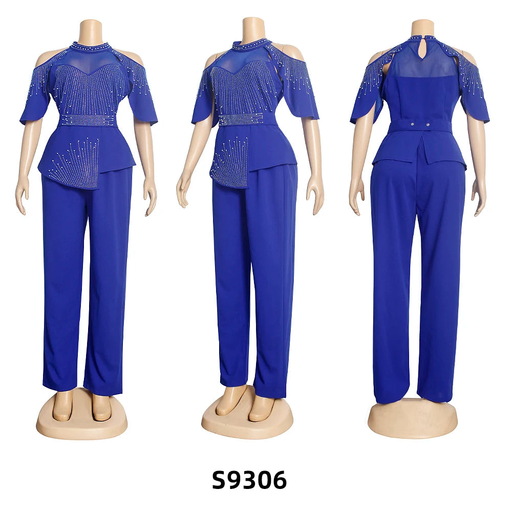 Maxy 2 Piece Set Africa Clothes 2024 New African Summer Fashion Suits Top And Trousers Plus Size Party Clothing for Lady