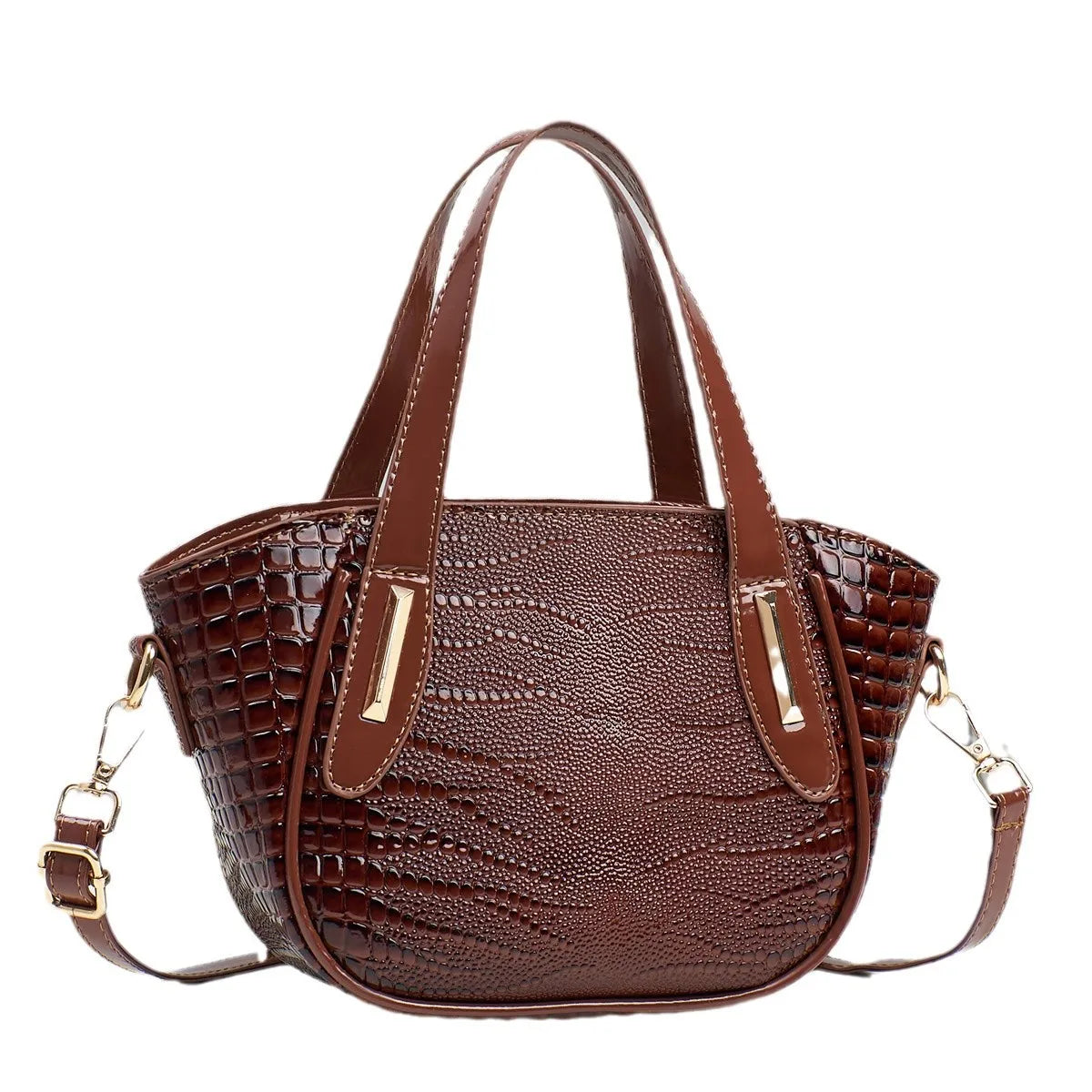 Maxy New Stone Pattern Splicing Handbag Fashion and Versatile Large Capacity Single Shoulder Crossbody hand bag ladies Crocodile patt