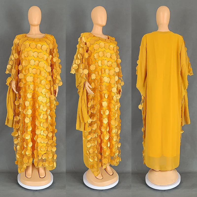 Amay Evening Dress Women Dashiki Chiffon African Clothes Robe Marocaine Luxury Dubai Kaftan Abaya Muslim Dress Vetement Plus Size