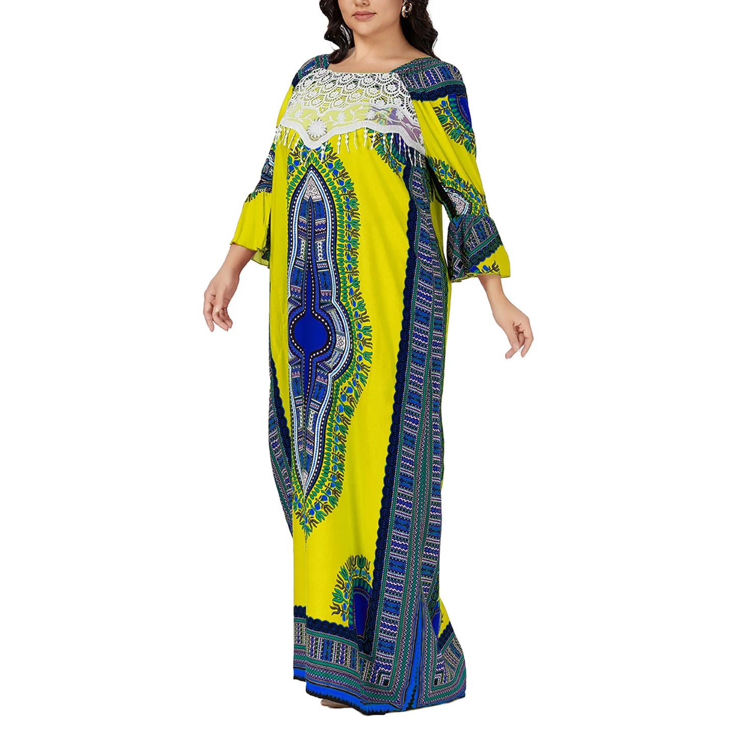 Maxy Plus size Moroccan Traditional Dress cotton Abaya marocain Kaftan African Beach Home Dashiki Loungewear African Dresses For Women
