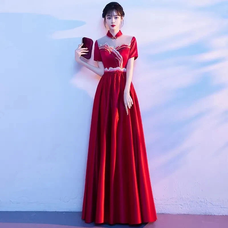 Maxy Chic Y2K Costume Women's Long Dress New Summer Fashion Slim High-End Medium-Length Presided Over The Evening Dresses Competition