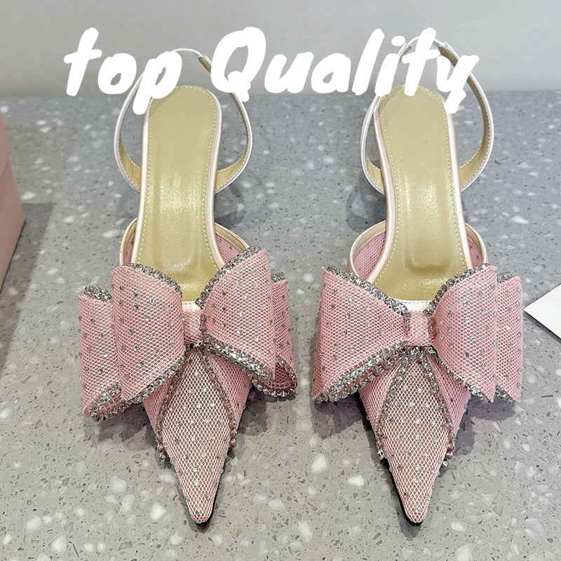 Visco Fashion Sandilya's Woman High-heeled Shoes Women Summer Party Dress Shoes Thin High Heels Sandals  Rhinestone Chain Decor