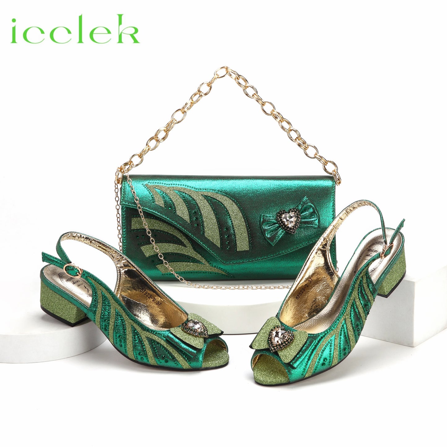 Maxy New Arrival Elegant Style Color Low Heels Nigeria Popular Design African Ladies Shoes and Bag Set-