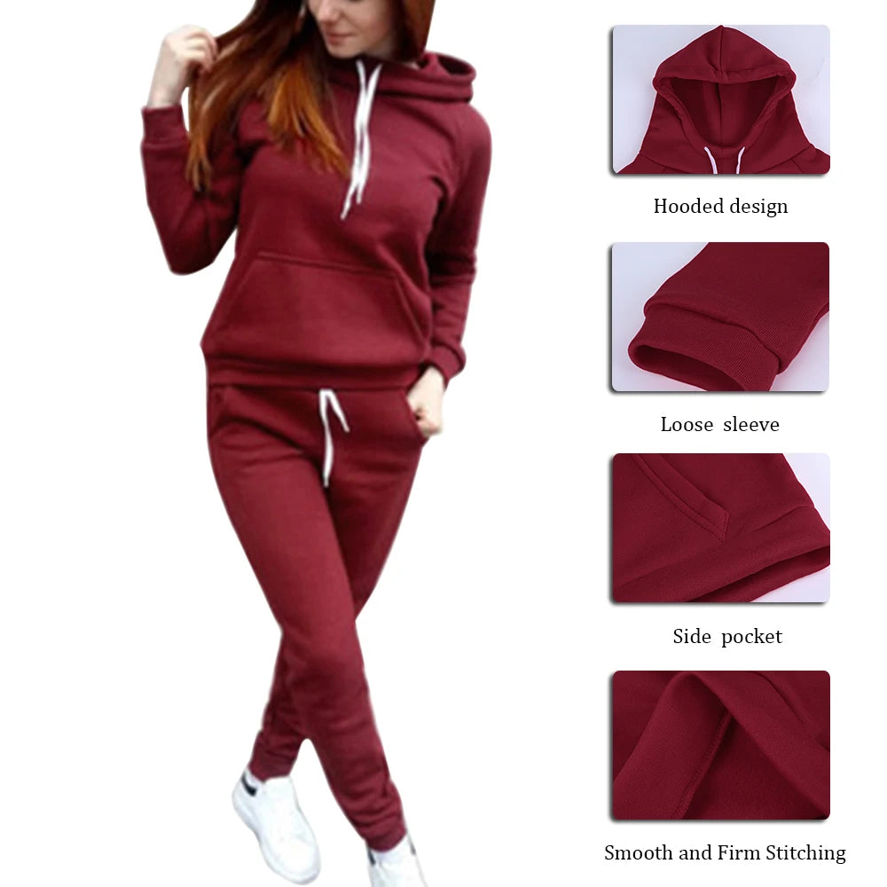 Maxy Women Tracksuits Sports Wear Jogging Suits Ladies Hoodie and Pants Set Clothes Sweat Suits