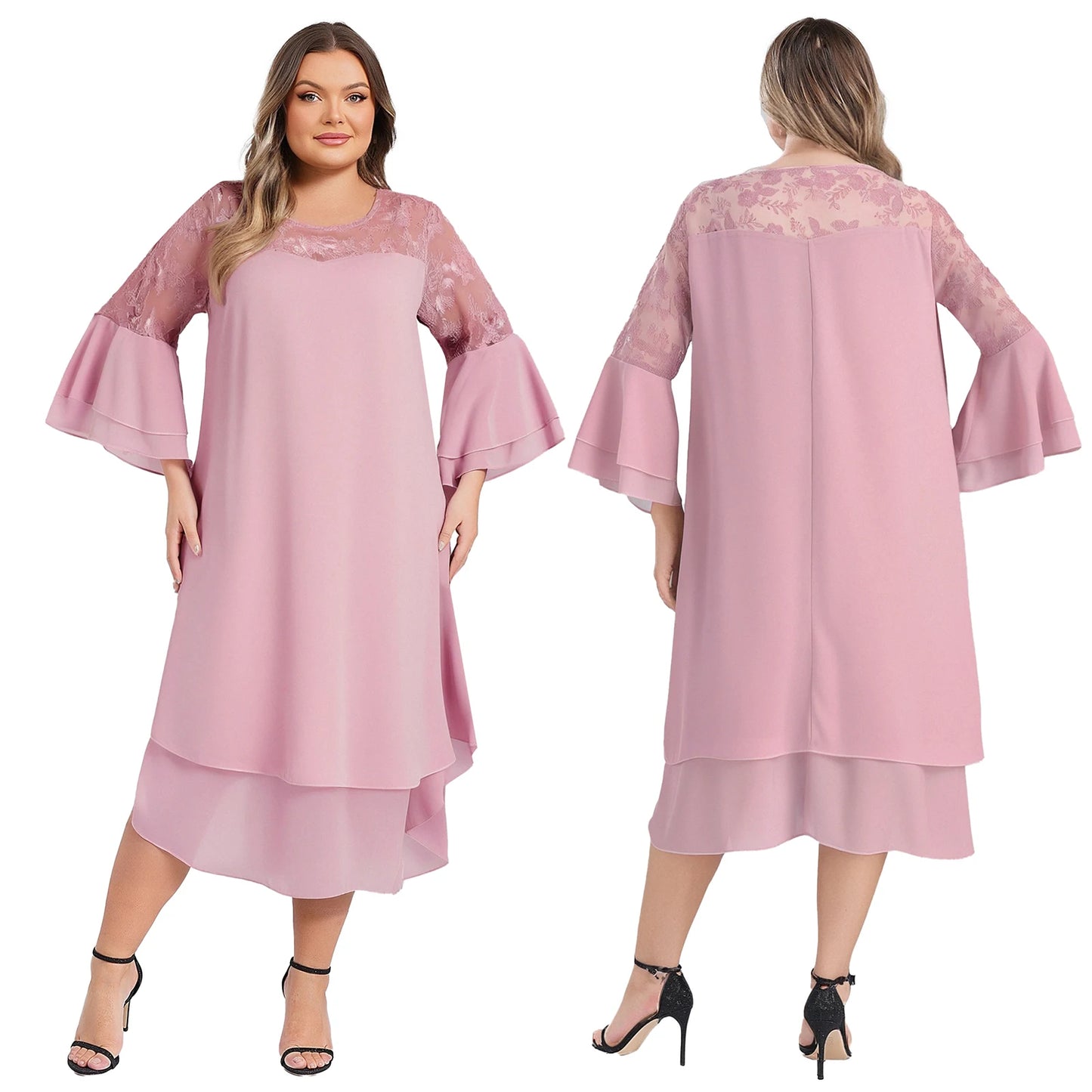 Maxy Women Holiday Dress Summer Evening Cocktail Gown Woman Elegant Pageant Holiday Festival Costumes Lace Embroidery Party Dresses