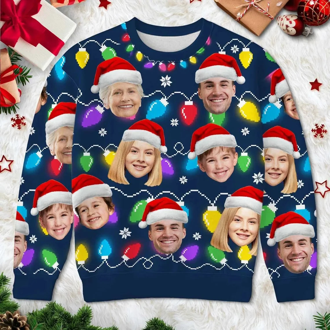 Maxy Funny DIY Custom Photo 3D Print Christmas Ugly Sweater For Women Clothes Customize Personality Pullovers New Designer Sweatshirt
