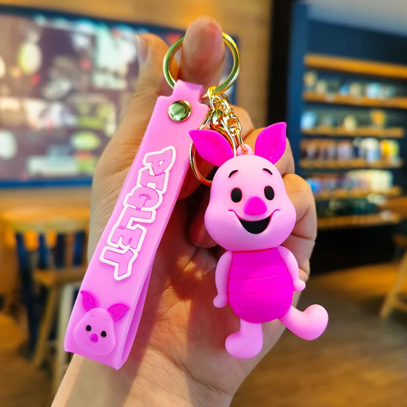 Maxy Anime Disney Figure Villain Maleficent The Evil Queen Cruella Silicone Keychain Bag Key Ring Pendant Children Toy Birthday Gifts