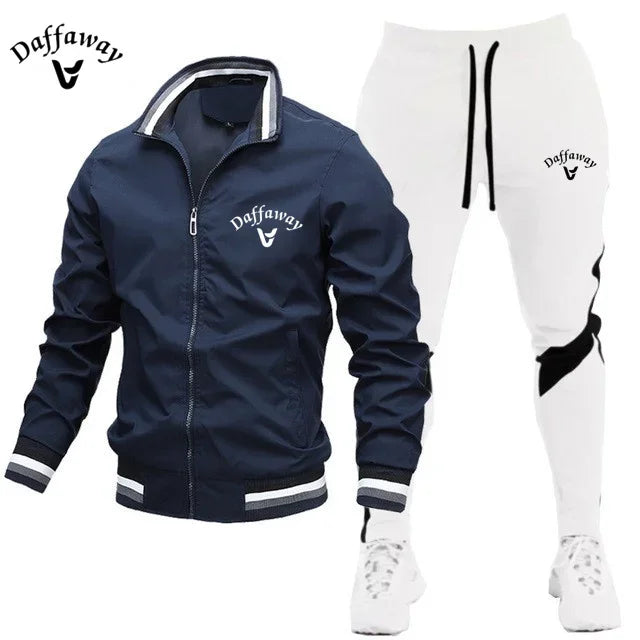 Visco New Men Tracksuits Men Sets Sweatshirt +sweatpants Tracksuit Zipper Stand Collar Sports Suit Jogging Fitness Men Clothing