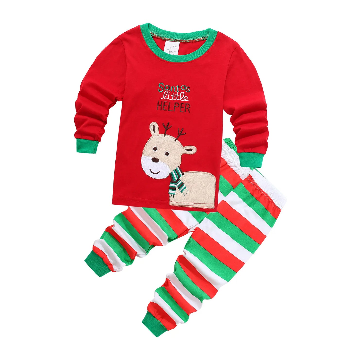 Kids Halloween Christmas Tops + Pant Cosplay Costume Boys Girls Santa Claus Print Pajamas Nightwear Home Clothing 2-7 Years