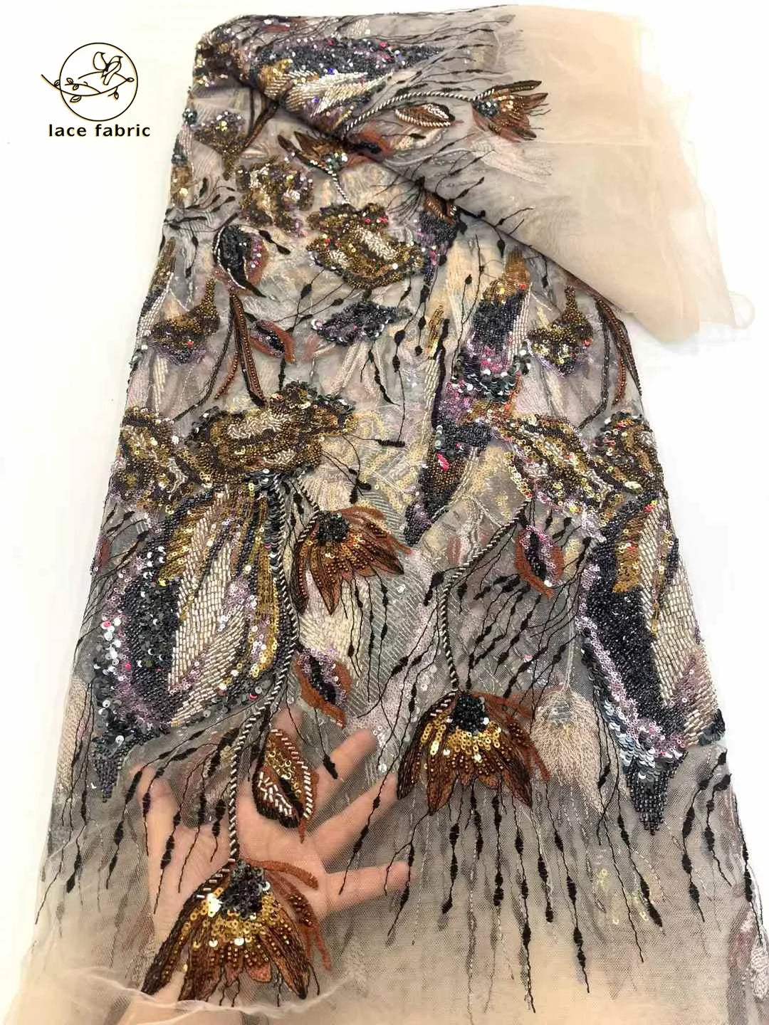 Maxy Lace Fabric High Quality Lace French Sequins Groom Embroidery Nigerian For Women Wedding Party Dress Fabric 5 Yards