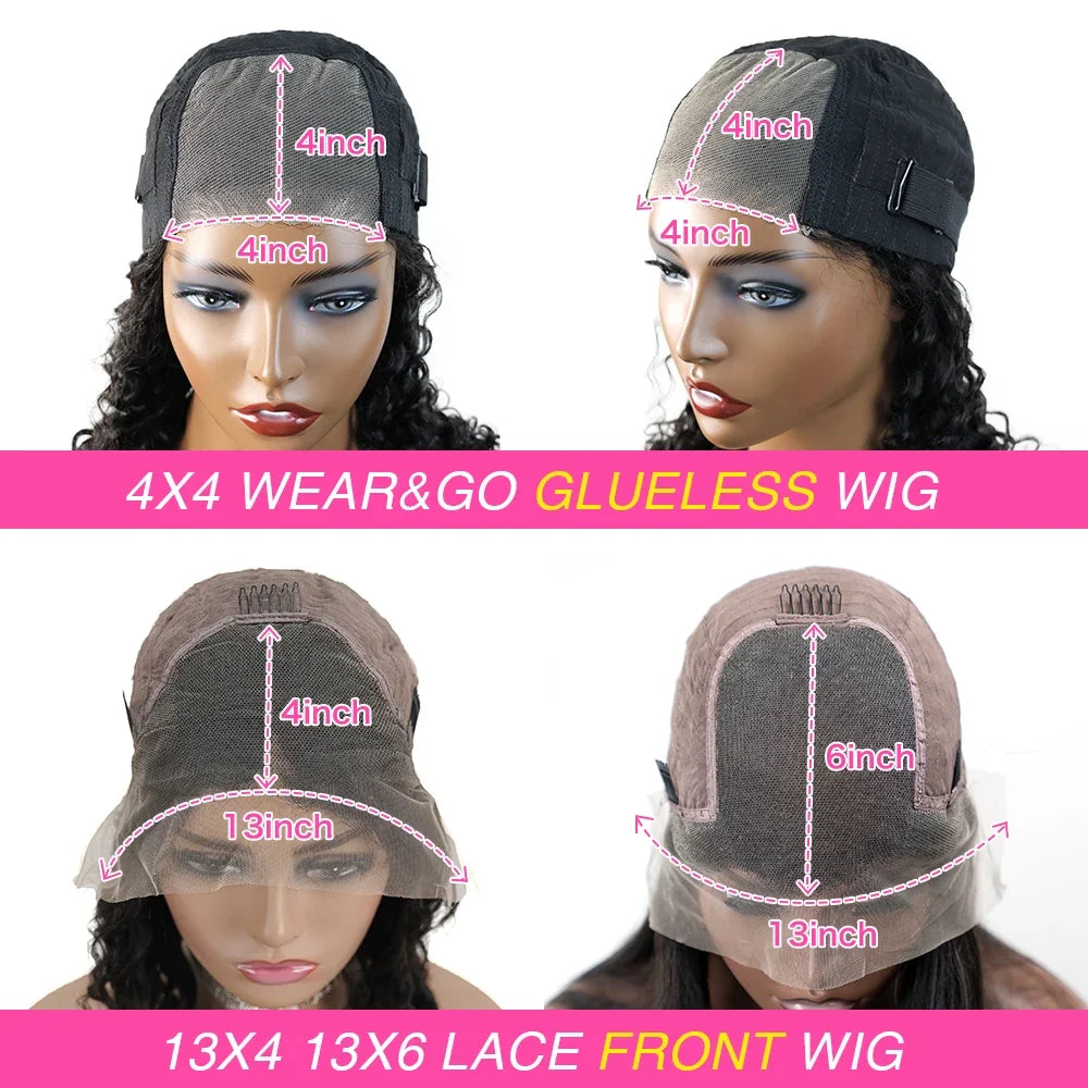 Maxy Kinky Curly Wigs 13x6 HD Lace Frontal Wig Glueless Human Hair 4C Afro Curly Lace Front Human Hair Wigs 4x4 HD Lace Closure Wigs
