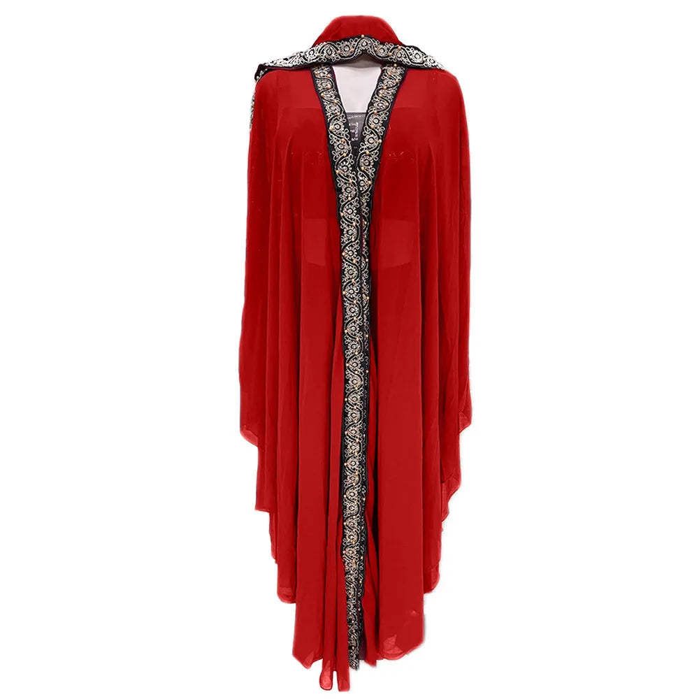 Maxy Morocco Kaftan Dubai Hooded Maxi Dress Bat Sleeve Farasha Kaftan Muslim Women African Open Kimono Boubou Evening Long Gown