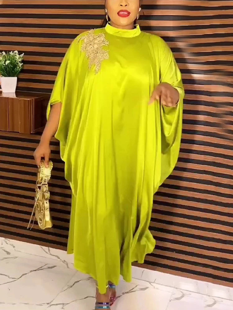 Oversized Dresses Elegant Women Turtle Neck Batwing Sleeve Baggy Loose Big Robes Party Club Birthday Outfits Summer 2024