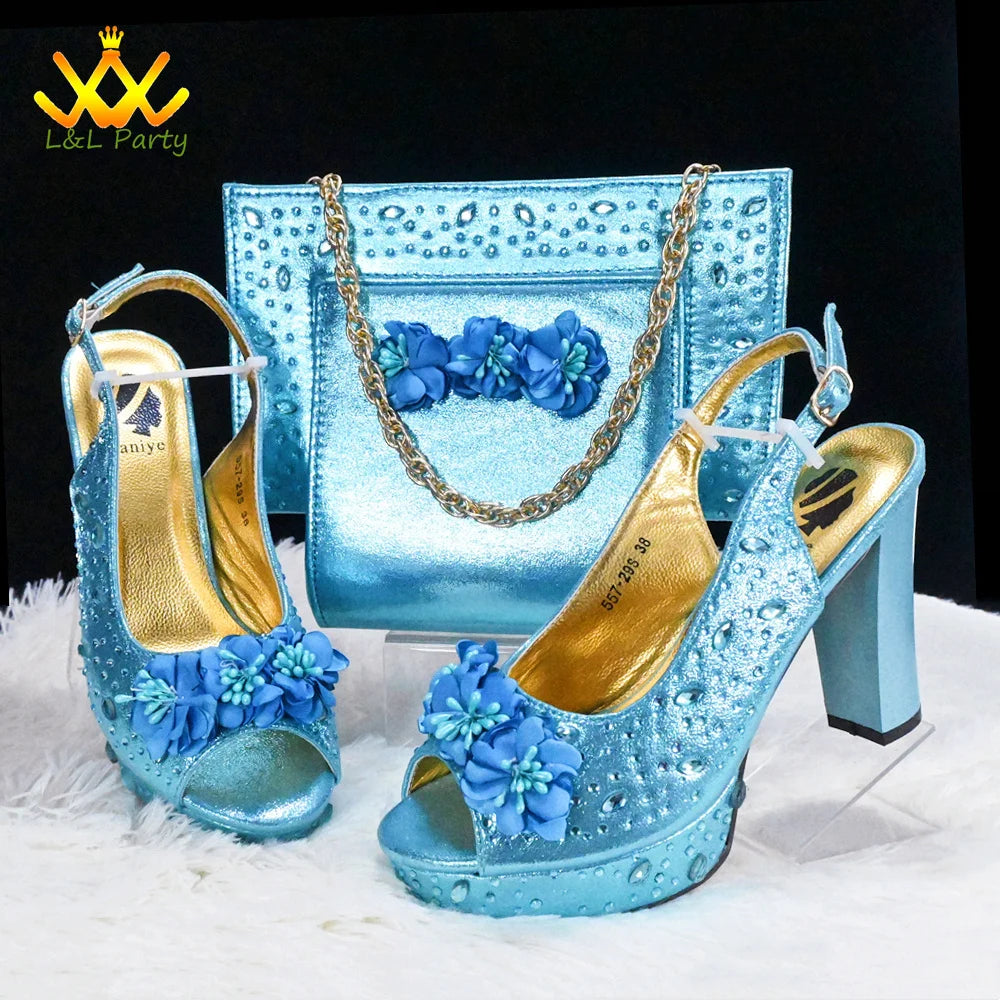 Maxy Super High Heels Fashion 2024 Spring Summer New Design Women Shoes and Bag Set in Wine Color African Design for Wedding