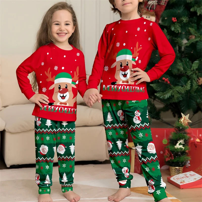 Snowman Christmas Family Matching Clothing Parent-Child Dad Sons Matching Pajamas Moms Daughters Tops Pants Sets Baby Suit