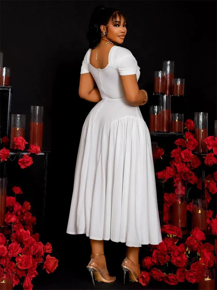 Amay Plus Size Dresses Women V Neck Sexy Party Elegant Fashion Streetwear Full Length Maxy Dress Wholesale Dropshipping 2025