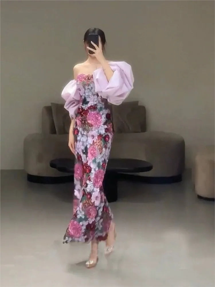 Maxy Annual Meeting Toast Dress Niche Morning Gowns Female Bride New Chinese Sequined Tube Top Fishtail
