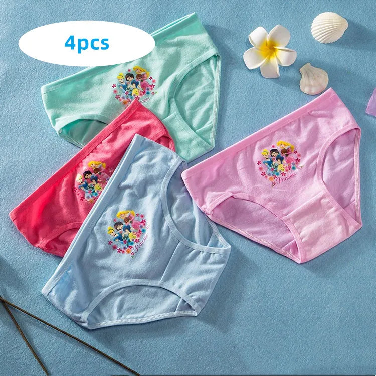 Maxy 1/4pcs Disney Anime Minnie Mouse Girl Underwear Kawaii Mickey Minnie Children Underpants Cartoon Princess Shorts Kids Gifts