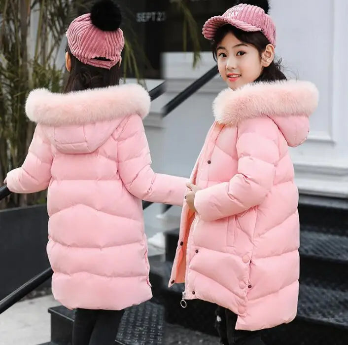 Maxy Girl Clothes Autumn Winter Thicken Kids Jacket Infants Girls Hooded Printing Down Jackets Coat Toddler Warm Outerwear