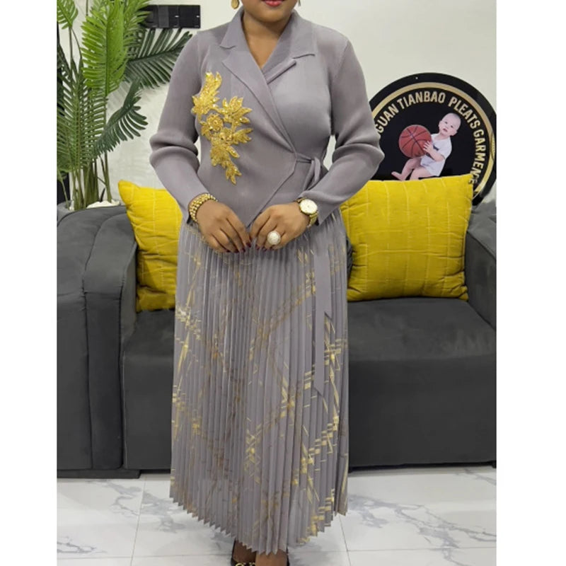 Maxy Fake 2 pieces robe Africans femme fashion African traditional dresses for woman dashiki evening dress africa clothing 2025