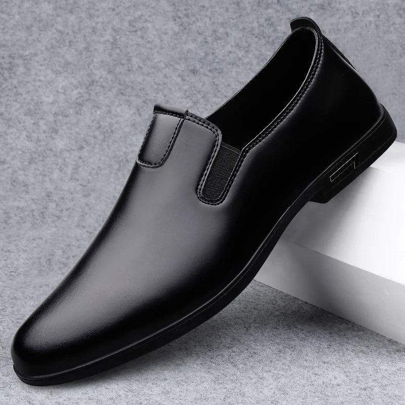 Amay High Quality Leather Men Casual Shoes Italian Luxury Brand Mens Loafers Breathable Formal Mens Dress Shoes Slip-on Driving Shoes
