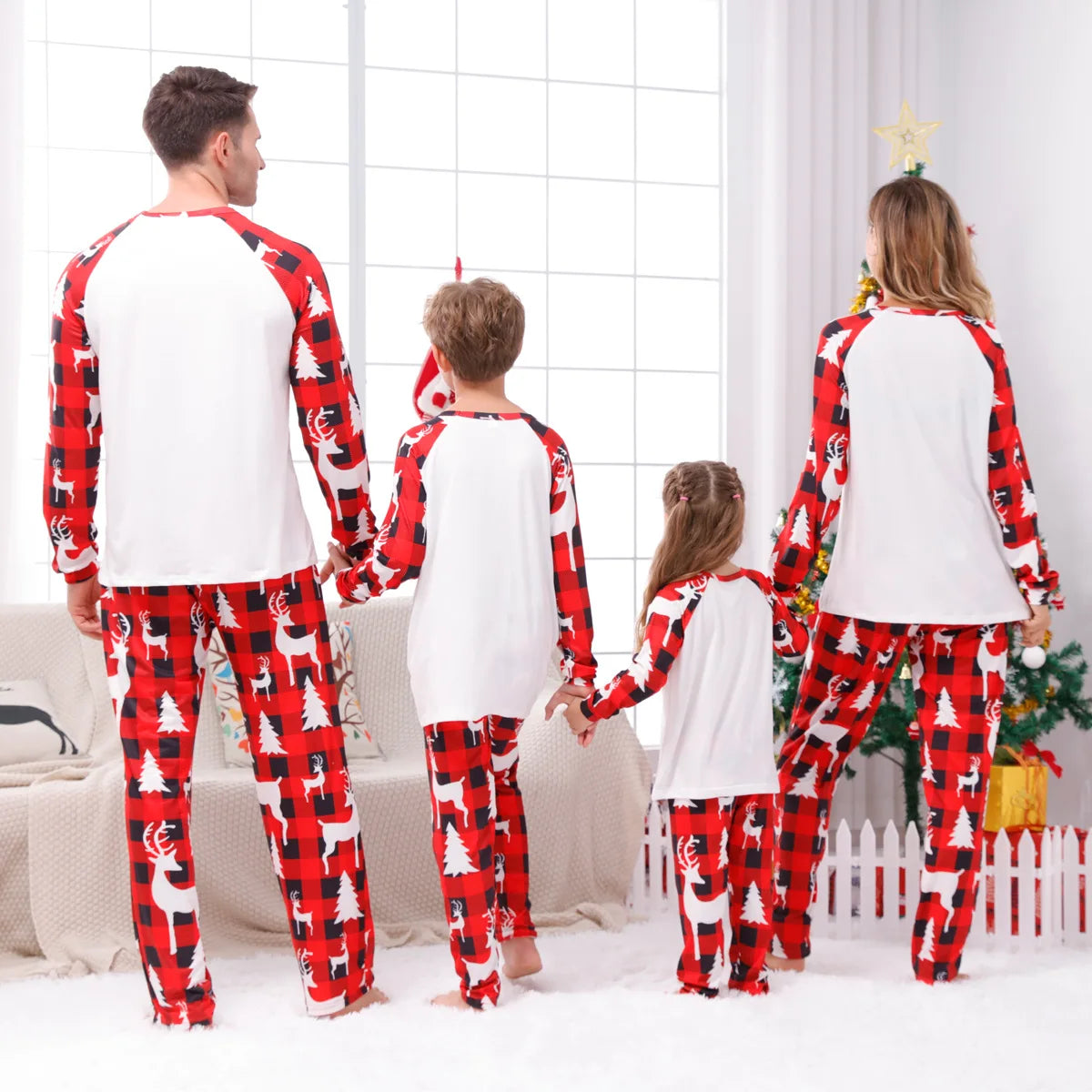 Merry Christmas Print Family Matching Outfits New Year Adult Kids Clothing Set Casual Soft Pajamas Baby Romper Dad Mom Xmas Look