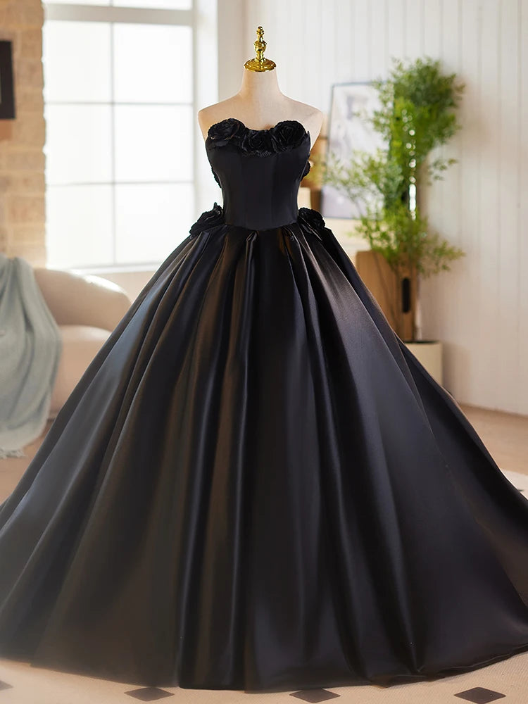 Maxy Strapless Party Dress Black Dress 15 Quinceanera Dresses Ball Gown Sweet Prom Dress Formal Dress Customized