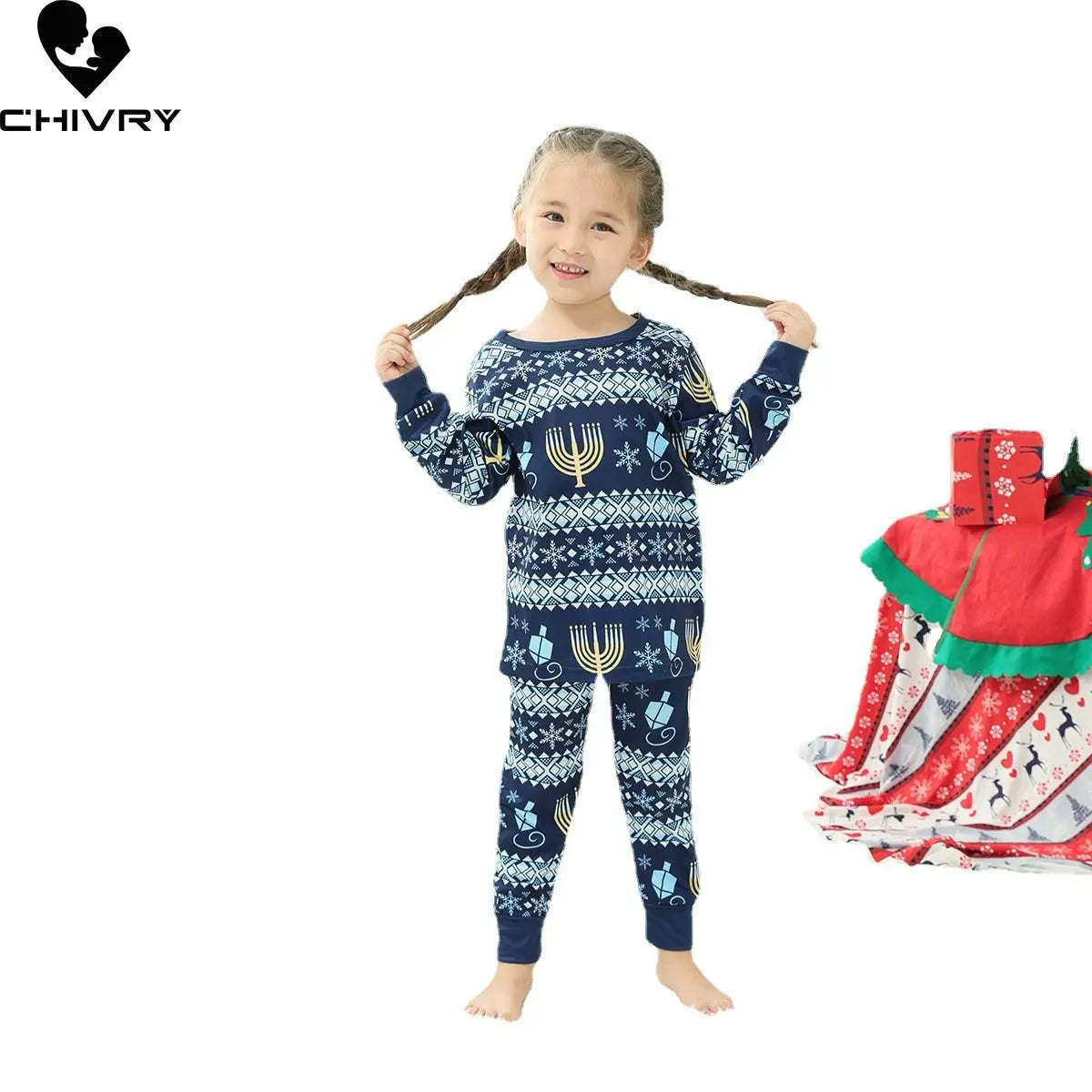 Christmas Pyjamas Family Matching Outfits Father Mother & Kids Baby Xmas Sleepwear Mommy and Me Pajamas Set Clothes Tops+Pants