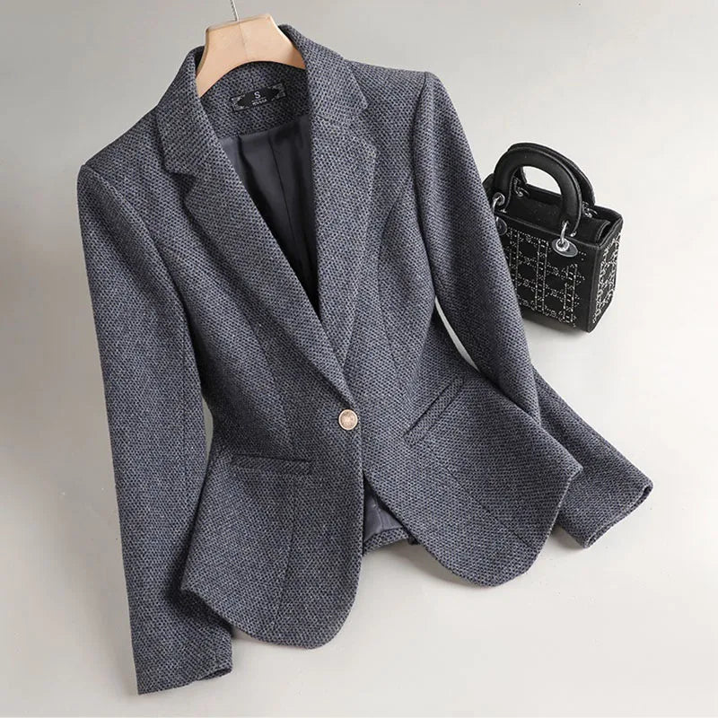 Women Casual Long Sleeve Slim Blazer Temperament Coat Fashion 2024 New Spring Autumn Ladies Office Suit Jacket Female Outerwear