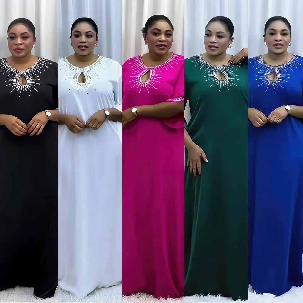 Maxy Diamonds Dresses for Women Evening Party Maxy Dress Ankara Dashiki Clothing Dubai Abaya Kaftan Wedding Gown