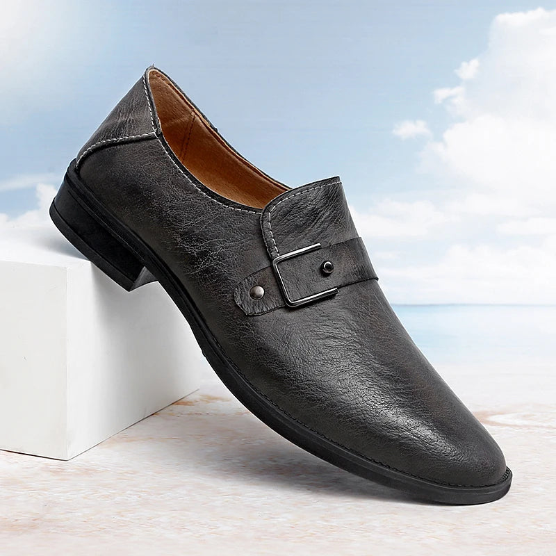 Visco Four Seasons New Men Business Formal Casual Personalized Luxury Youth Breathable Gentleman Commuting Fashion Single Shoes