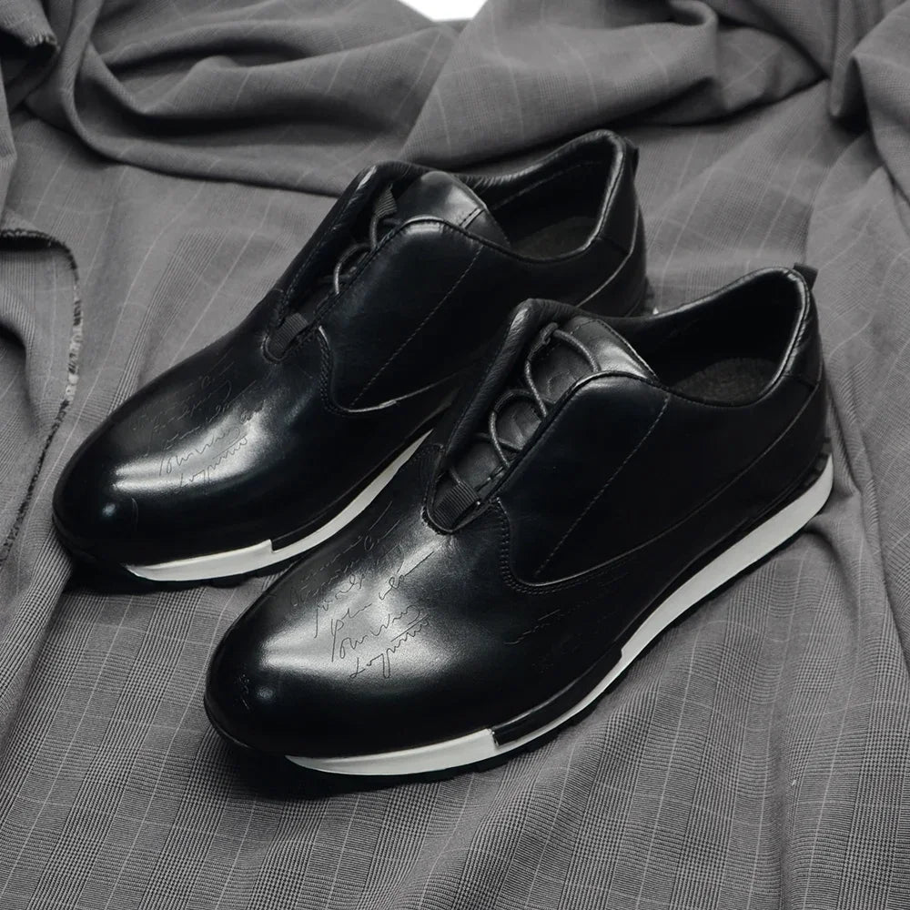 Visco Classic Brand Designer Business Casual Sneaker Shoes for Men Genuine Leather Lace-up Basic Outdoor Footwear Daily Flat Oxfords