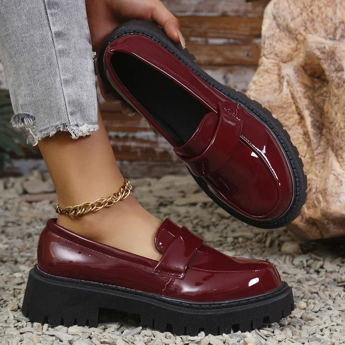 Maxy Hot Sale Loafers Spring Fashion Women's Pumps Classic Round Platform Pumps Trend Versatile Office Lady Shoes Zapatos