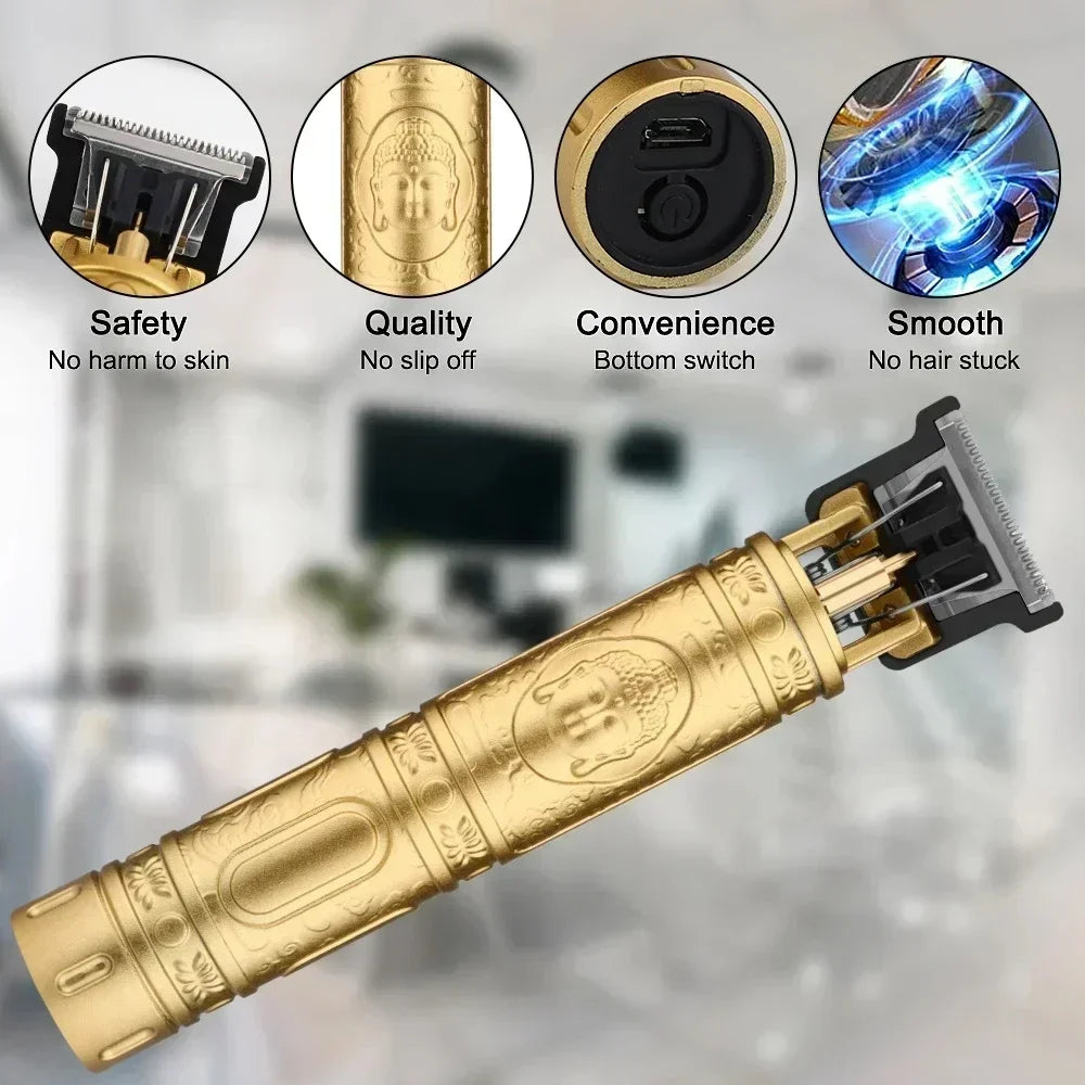 Maxy Vintage T9 Hair Clipper Beard Shaving Body Hair Trimmer Clippers Electric Men Haircut Machine 0mm Barber Shaver