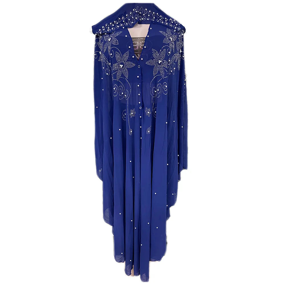 Maxy Morocco Kaftan Dubai Hooded Maxi Dress Bat Sleeve Farasha Kaftan Muslim Women African Open Kimono Boubou Evening Long Gown