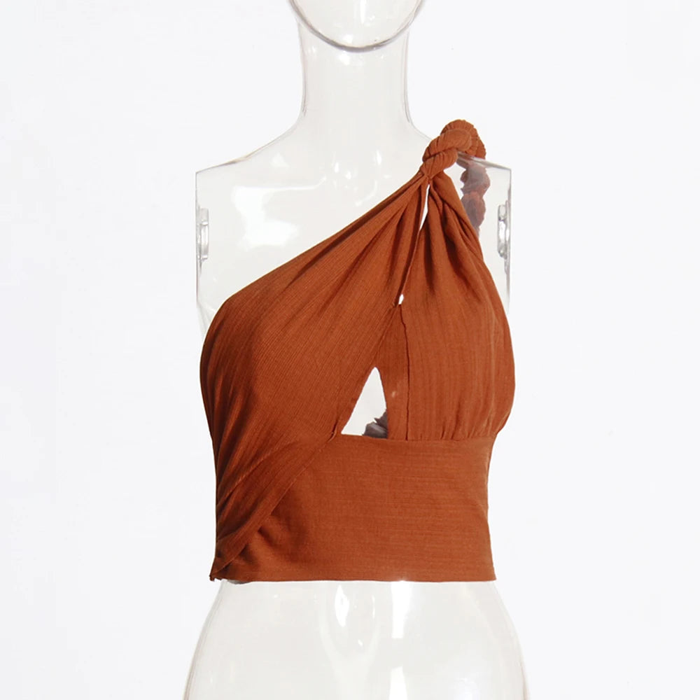 Maxy Sexy Folds Two Piece Sets for Women Diagonal Collar Sleeveless Tops High Waist Bodycon Skirts Slimming Set Female Fashion New