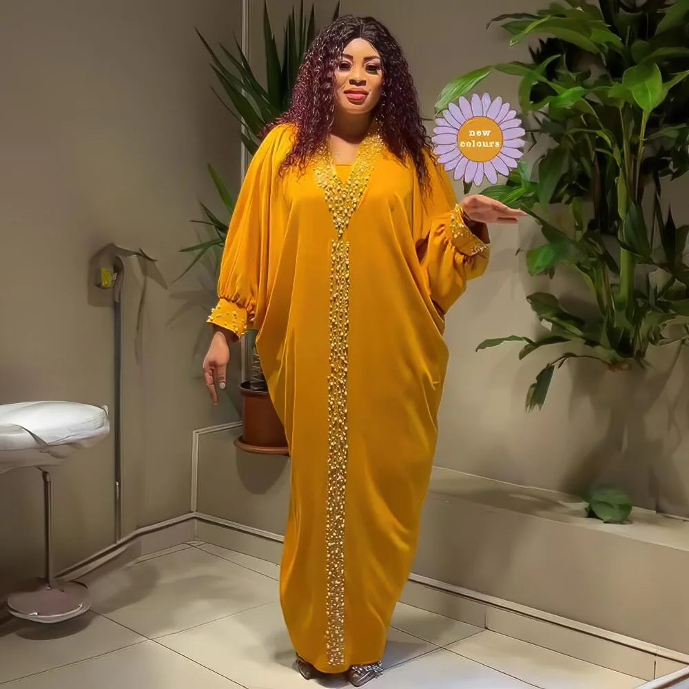 Amay Plus Size Dresses For Women Dubai African Abayas Wedding Party Long Sleeve Robe Turkey Wears Boubou Femme Style Africain