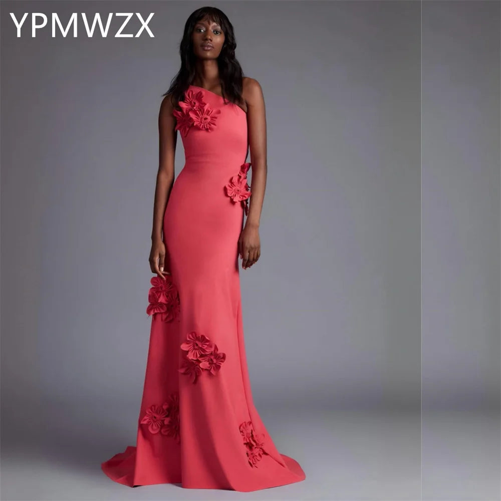 Maxy Customized Women Party Dress Occasion Prom YPMWZX Strapless A-line Floor Length Skirts Flower Bespoke Dresses Gown Eve