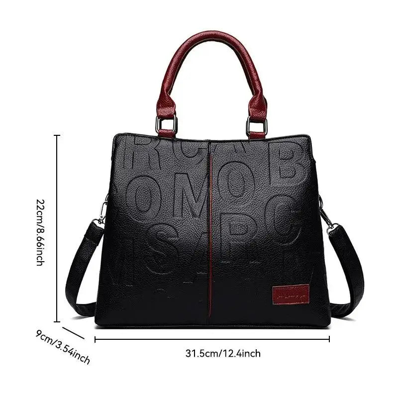 Maxy PU Leather Casual Crossbody Bags for Women Ladies Luxury Designer Tote Handbag Female Large Capacity Travel Shoulder Bag