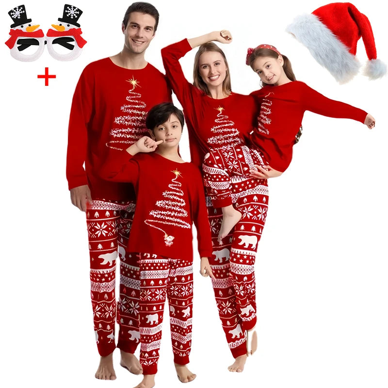 Hot Winter Max Christmas Pajamas Family Matching Outfits Xmas Mother Kids Baby Loungewear Pijama Men Women's Look Pajama Top + Pants