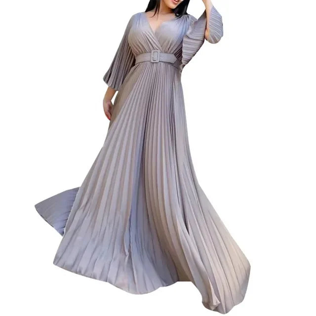 Amay Dress for Women Autumn Fashion Dashiki Solid Color 2 New Arrival Robe Elegant Party Maxy Dress
