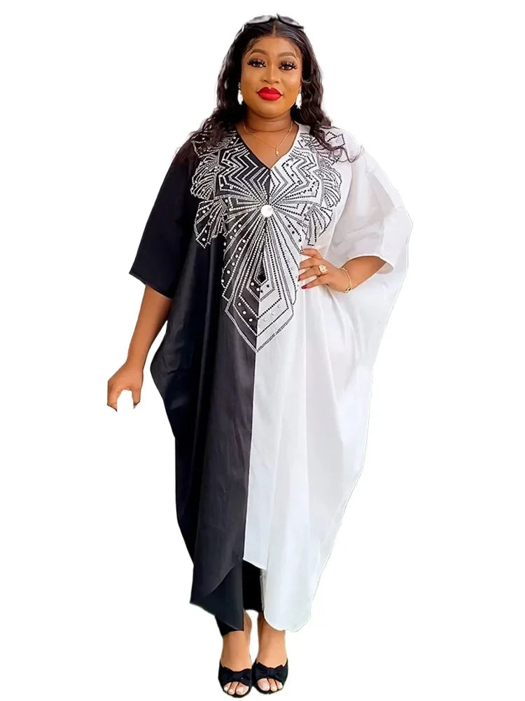 Momsey White Dresses for Women 2024 Elegant Party Evening Gown Turkey Wedding Boubou Ankara Robe Clothing